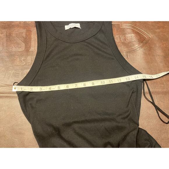 Michael Stars Black Ribbed Tank Maxi Dress Size M Made in‎ USA Sleeveless Knit - Picture 13 of 16